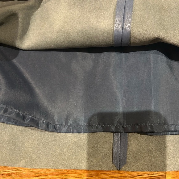 Slate Blue Genuine  Leather Skirt - Picture 3 of 6